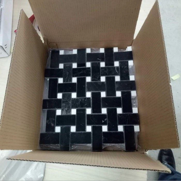 Basket weave Nero Marquina mosaic (2)