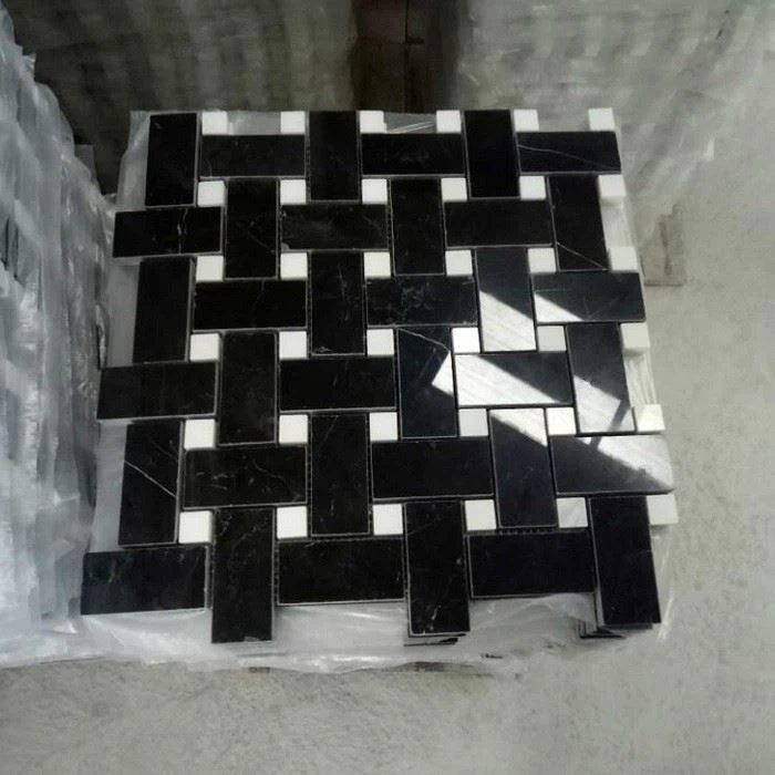 Basket weave Nero Marquina mosaic (5)