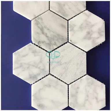 Carrara weiße Marmor Hexagon Mosaikfliese