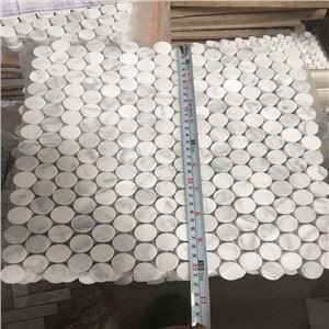 Mosaikfliese aus carrara weißem Marmor